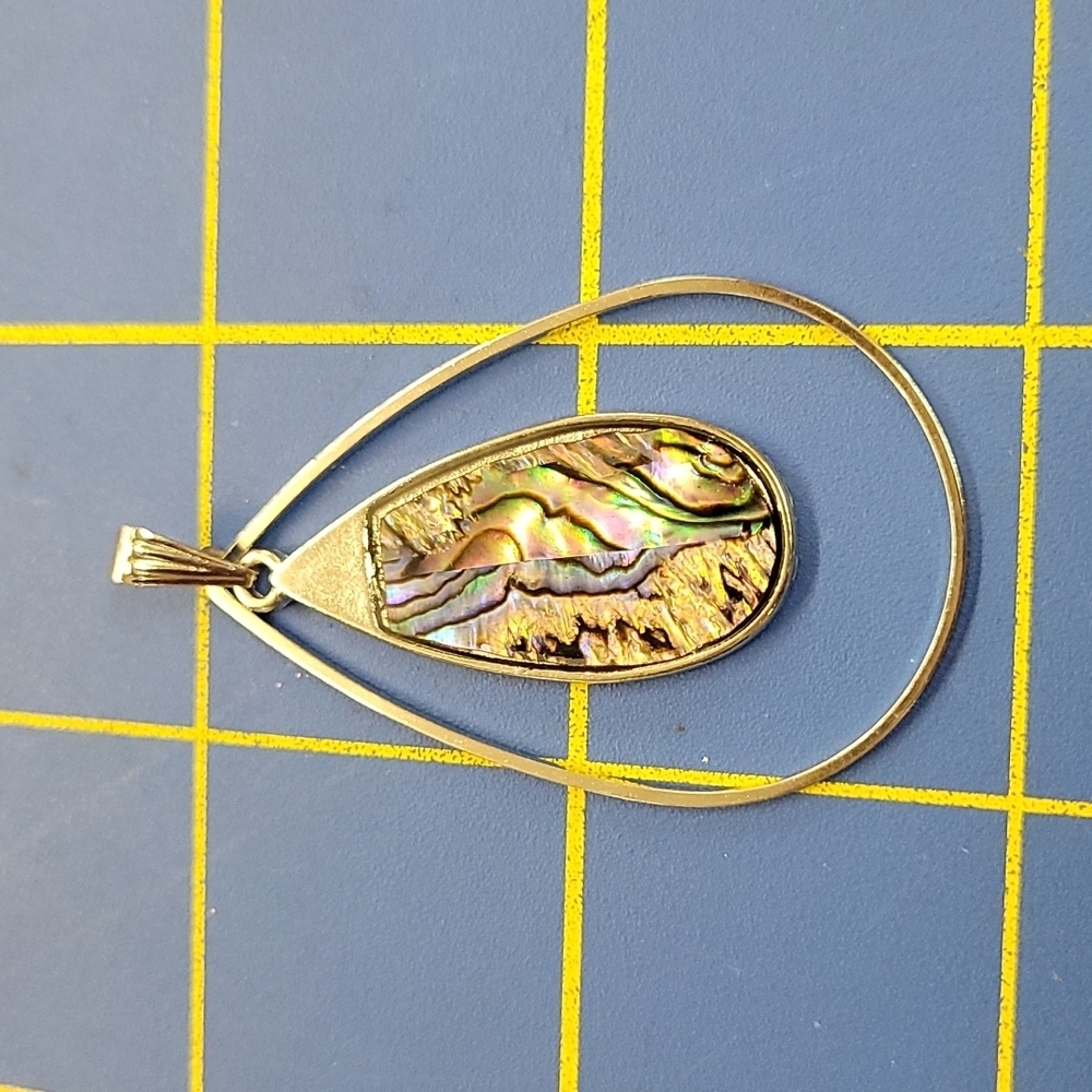 Multi Color Iridescent Tear Drop Pendant 2"
